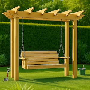 Arbor Swing DIY Woodworking Plan for Outdoor Garden or Patio | Freestanding Pergola Swing Blueprint | Easy Step-by-Step Instructions PDF