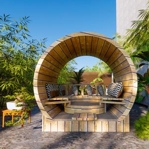 Zelfgemaakte achtertuinpatio, plattegrond tuinhuisje, plattegrond doe-het-prieel, plattegrond pergola pergola modern design pdf blauwdruk, plattegrond terras, plattegronden achtertuin