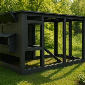 Modern Chicken Coop DIY Building Plan PDF | Backyard Poultry Coop Design for 6-8 Hens | Instant Download Construction Blueprint
