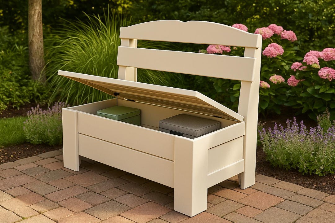 DIY Outdoor Storage Bench Plans: Woodworking PDF - Etsy