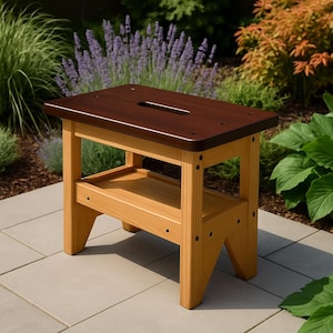 DIY Garden Stool Woodworking Plan | Digital Download Step-by-Step Wood Stool Blueprint | Beginner-Friendly Outdoor Furniture Project