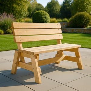 DIY 2x4 Outdoor Bench Woodworking Plan PDF – Easy Step-by-Step Instructions for Building a Rustic Garden Bench Using Standard Lumber