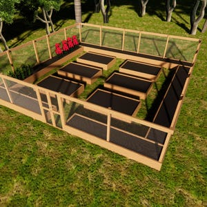 Raised Garden Bed with Deer Fence Plans: DIY Sheltered Garden (PDF Download)