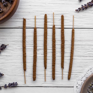 Lavender Incense - All Natural Hand Rolled Incense Sticks - Bag of 6 or 12 - Lavande Herbal Organic Vegan Insense Insence Inscent Encens