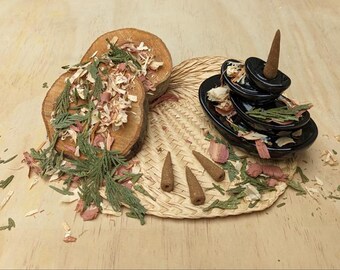 Cedar Backflow Incense Cones- All Natural, Vegan, Herbal, Organic, Western Red Cedar Smudge