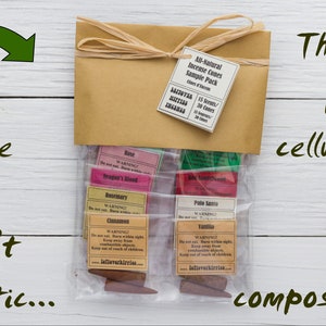 Incense Sample Pack All-Natural, Organic, Vegan, Herbal, Hand-Rolled Incense Cones 18 Scents/36 Cones Eco Earth Friendly Packaging image 4