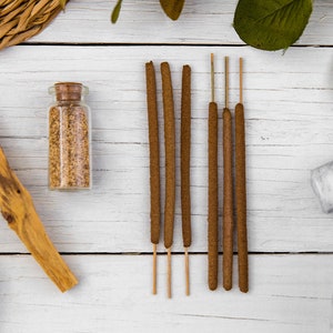 Incienso Palo Santo - Varillas de incienso naturales enrolladas a mano - Bolsa de 6 o 12 - Madera Sagrada - Incienso orgánico crudo, meditativo, amaderado y terroso