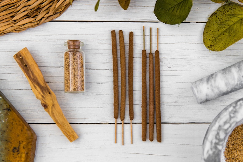 Palo Santo Incense All Natural Hand Rolled Incense Sticks Bag of 6 or 12 Holy Wood Raw Organic Meditative Woodsy Earthy Incense 6 Sticks