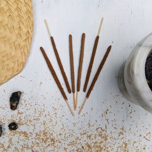 Copal Incense - 6 or 12 Hand-Rolled Incense Sticks - Real Black Copal Resin - Copal Negro Incense - Plant Materials Only, Plant Based