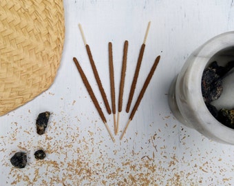Copal Incense - 6 or 12 Hand-Rolled Incense Sticks - Real Black Copal Resin - Copal Negro Incense - Plant Materials Only, Plant Based
