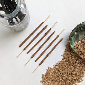 Sandalwood Vanilla Incense - made with White Sandalwood and Vanilla Beans - All Natural Hand Rolled Incense Sticks - Pack of 6, 12 or 60