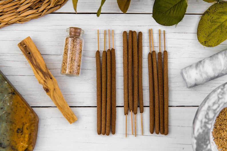 Palo Santo Incense All Natural Hand Rolled Incense Sticks Bag of 6 or 12 Holy Wood Raw Organic Meditative Woodsy Earthy Incense image 2