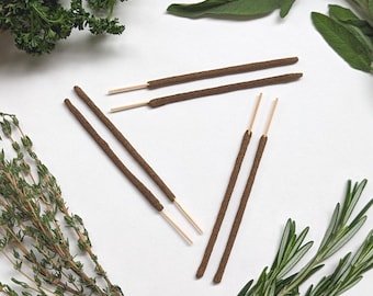 Scarborough Fair Incense Sticks - Parsley, Sage, Rosemary & Thyme - 6, 12 or 60 Sticks - made by hand with only plant materials