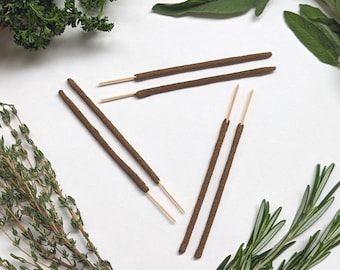 Scarborough Fair Incense Sticks - Parsley, Sage, Rosemary & Thyme - made by hand with only plant materials