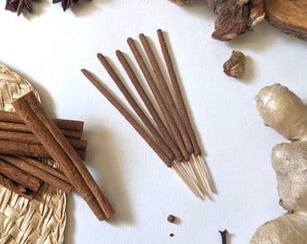 Chai Incense Sticks - Ginger, Galangal, Star Anise, Cinnamon and Cloves - All Natural Traditional Herbal Artisan Incense