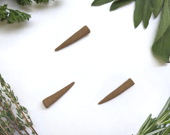 Scarborough Fair Incense Cones - Parsley, Sage, Rosemary & Thyme - 3, 6, or 12 Cones - made by hand with only plant materials