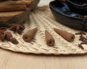 Chai Backflow Incense Cones - Ginger, Galangal, Star Anise, Cinnamon and Cloves - All Natural Traditional Herbal Artisan Incense