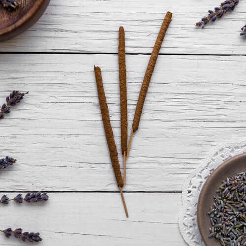Lavender Incense - All Natural Hand Rolled Incense Sticks - Bag of 3, 6 or 12 - Lavande Herbal Organic Vegan Insense Insence Inscent Encens