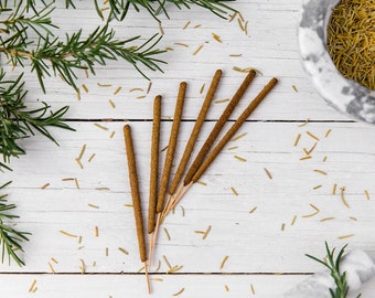 Rosemary Incense Sticks - Hand-Rolled Hippie Incense - All Natural Insence - Rosemary Smudge Smudging Stick - Yoga, Yogi, Boho