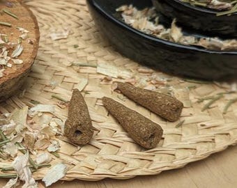 Lemongrass Incense Cones - Hand-Rolled from real ingredients, NO oils - Backflow, Down Draft