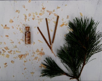 3 Pine Incense Sticks- All Natural, Traditional, Artisan-Rolled, Organic Pinon Pine Incense