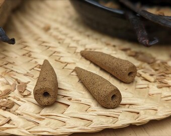 Vanilla Backflow Incense Cones - Hand-Rolled from real vanilla beans, NO oils