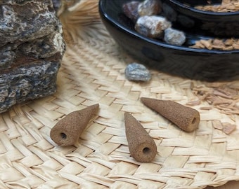 Copal Incense - Backflow Cones - Hand-Rolled with Real Black Copal Negro Resin - Plant Materials Only, Plant Based