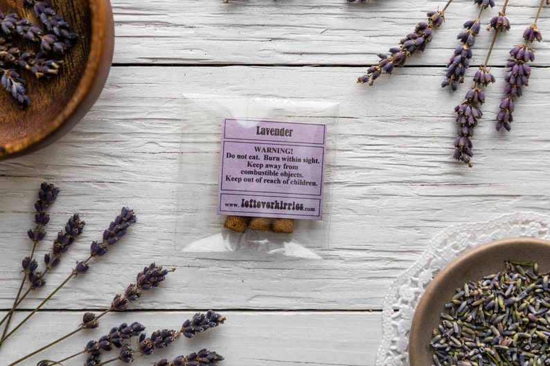 Lavendelwierook - volledig natuurlijke handgerolde wierookkegels - zakje van 3, 6 of 12 - Lavande Herbal Organic Vegan Insense Insence Inscent Encens afbeelding 6
