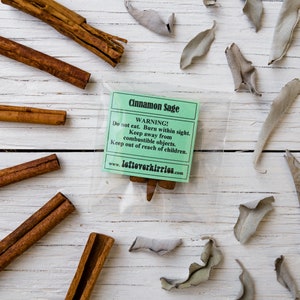 Cinnamon Sage - All Natural Hand Rolled Incense Cones - Bag of 3, 6 or 12 - Vegan, Organic, Herbal, Hippie, Bohemian Insence Inscents