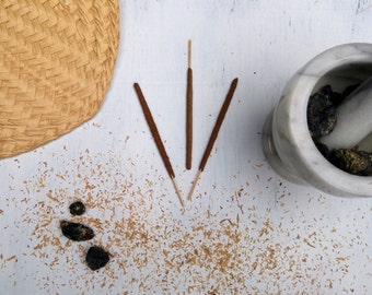 3 encens copal - bâtons d'encens roulés à la main - véritable résine de copal noire - encens copal noir - matériaux végétaux uniquement, à base de plantes