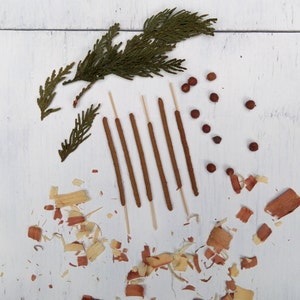 Cedar Incense Sticks- All Natural, Vegan, Herbal, Organic, Western Red Cedar Insence - Bag of 6 or 12 - Smudging Insense