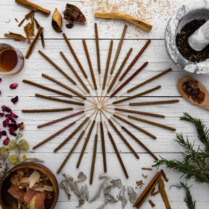 Incense Sample Pack - All-Natural, Organic, Vegan, Herbal, Hand-Rolled Incense Sticks - 18 Scents/36 Sticks - Eco Earth Friendly Packaging