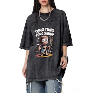 Tung Tung Tung Sahur Drum Character Meme Tee, Playful &quot;Tung Tung Tung Sahur&quot; Graphic Shirt, Whimsical Cartoon Design, Fun Gift Apparel