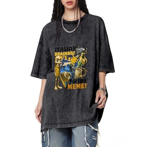 Tung Tung Tung Sahur Italian Brainrot TikTok Meme Tee, Viral Character Collage Shirt, &quot;TikTok Meme&quot; Text Design, Trendy Internet Gift