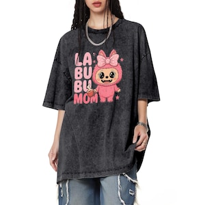 Cute Labubu T-Shirt, Cute Yellow Cartoon Dolls Graphic Tee, Kawaii Pudding dog T-Shirt, Colorful Anime Chibi Style Shirt, Matching Friend