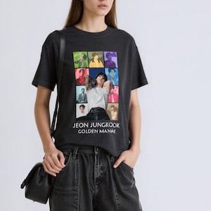Jungkook bedrucktes T-Shirt mit Rundhalsausschnitt, RM, Jin, Suga, J-Hope, Jimin, V, Jungkook, Vintage BTS Unisex Kurzarm-T-Shirt im K-Pop-Stil, 777 Purple