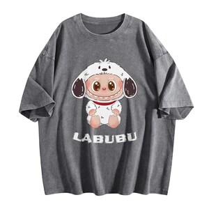Limited Labubu T-Shirt, Cute Cartoon Dolls Graphic Tee, Kawaii Labubu Characters T-Shirt, Colorful Anime Chibi Style Shirt, Matching Friends
