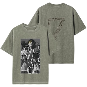 Jungkook bedrucktes T-Shirt mit Rundhalsausschnitt BTS K-Pop Style Top, Seven Tee, T-Shirt Doppelseitig gepresstes kurzes Unisex-Kurzarm-T-Shirt