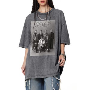 Bangtan Boys Bedrucktes T-Shirt mit Rundhalsausschnitt, RM, Jin, Suga, J-Hope, Jimin, V, Jungkook, BTS Unisex Kurzarm-T-Shirt K-Pop Style Top 777 PurpleLOVE