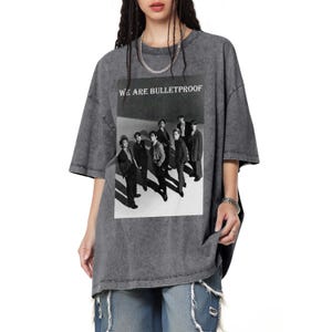 Bangtan Boys Bedrucktes T-Shirt mit Rundhalsausschnitt, RM, Jin, Suga, J-Hope, Jimin, V, Jungkook, BTS Unisex Kurzarm-T-Shirt K-Pop Style Top 777 PurpleLOVE