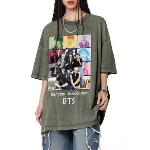 Bangtan Boys Bedrucktes T-Shirt mit Rundhalsausschnitt, RM, Jin, Suga, J-Hope, Jimin, V, Jungkook, BTS Unisex Kurzarm-T-Shirt K-Pop Style Top 777 PurpleLOVE