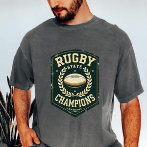 Vintage Rugby State Champions Comfort Colors Shirt: Retro Sports Tee