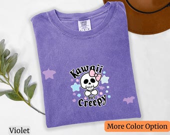 Comfort Colors Kawaii Skull T-Shirt: Pastel Goth Style