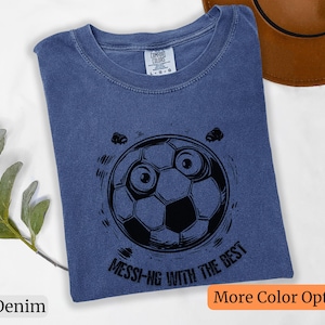 Comfort Colors Soccer Ball T-Shirt: Googly Eyes Cartoon Graphic Tee