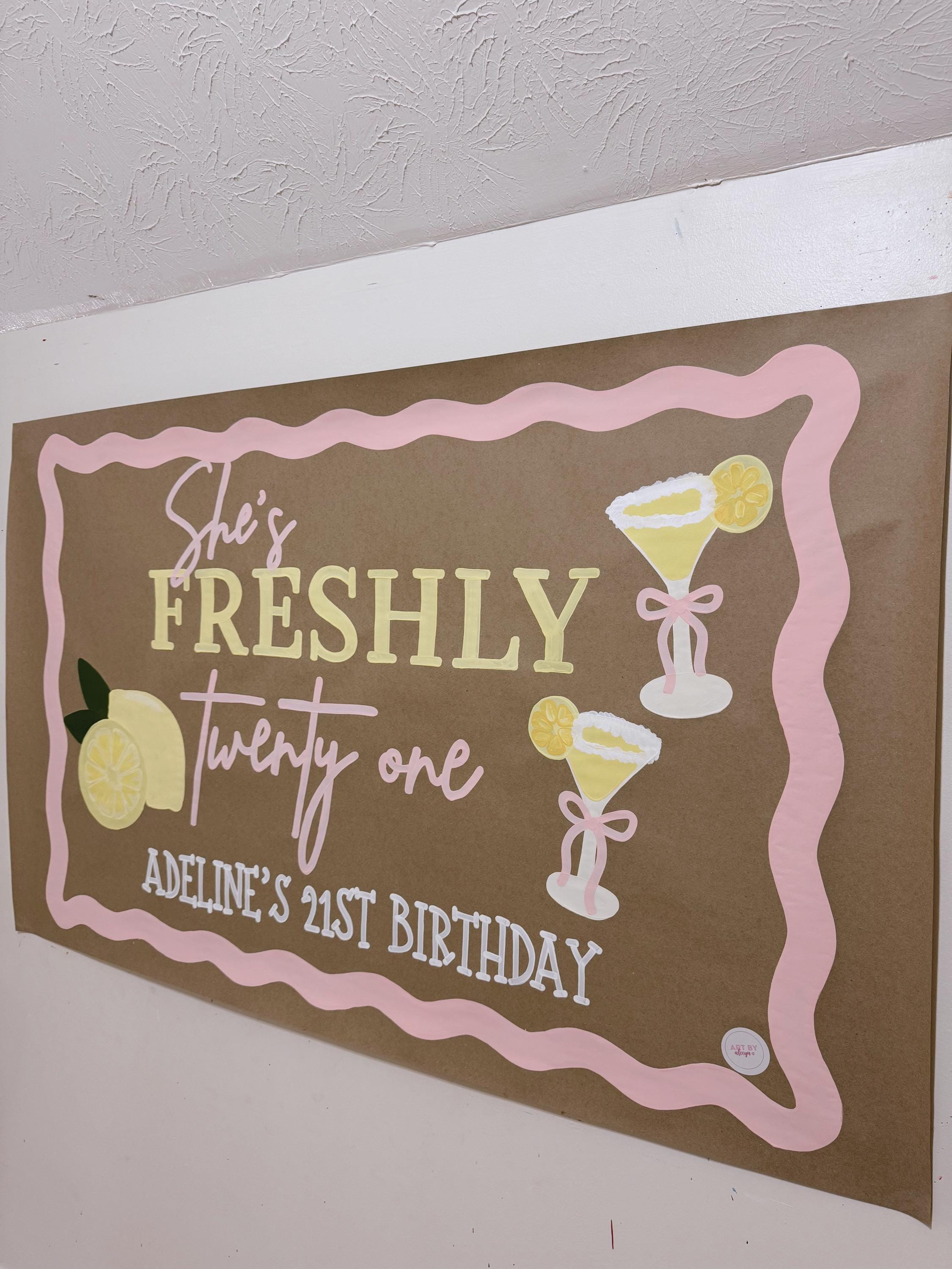 Twenty First Banner Freshly 21 Birthday Banner - Etsy