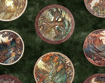Enchanted Forest Green - Landscape Circles - QT Fabrics - Fat Quarter