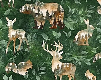 New - Woodsy And Whimsy Forest Animals - Hoffman Fabrics - 1 Yard - More Available