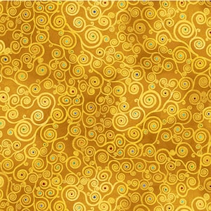 New - Cleo Gold Golden Swirls - Timeless Treasures - 1 Yard - More Available - By the Yard