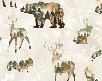 New - Woodsy And Whimsy Animals - Hoffman Fabrics - 1 Yard - More Available