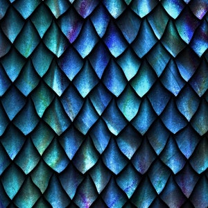 Keltische Blue Fury-Drachenschuppe - Am Anfang - Jason Yenter - 1 Yard und mehr erhältlich